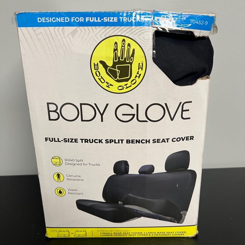 Body Glove Black Neoprene Full-Size Truck 60/40 Split Bench Seat Cover 70452-9